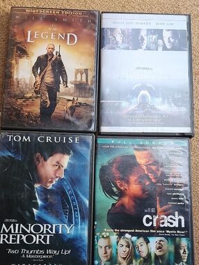 Set of 4 Classic DVD Movies - I Am Legend, A.I., Minority Report, Crash